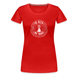 "In Seed We Trust" T-Shirt (Slim Fit) - red