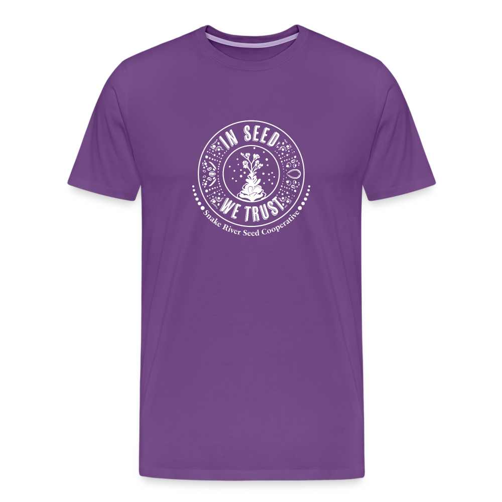 "In Seed We Trust" T-Shirt - purple