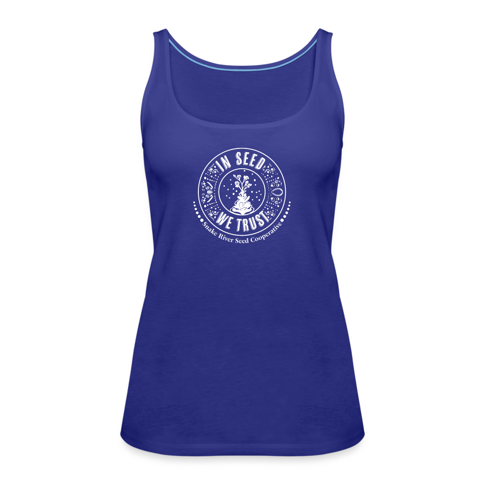 
            
                Load image into Gallery viewer, &amp;quot;In Seed We Trust&amp;quot; Tank Top - royal blue
            
        