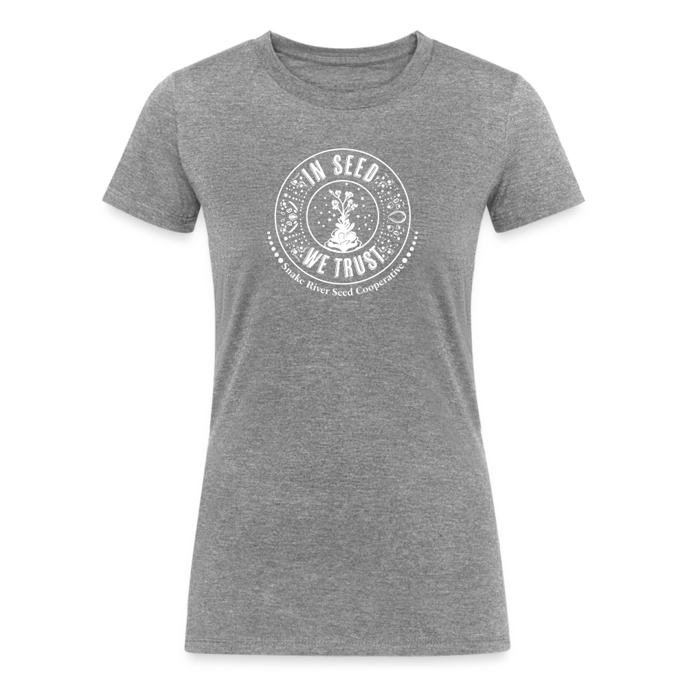 
            
                Load image into Gallery viewer, &amp;quot;In Seed We Trust&amp;quot; Tri-Blend T-Shirt (Slim Fit) - heather gray
            
        