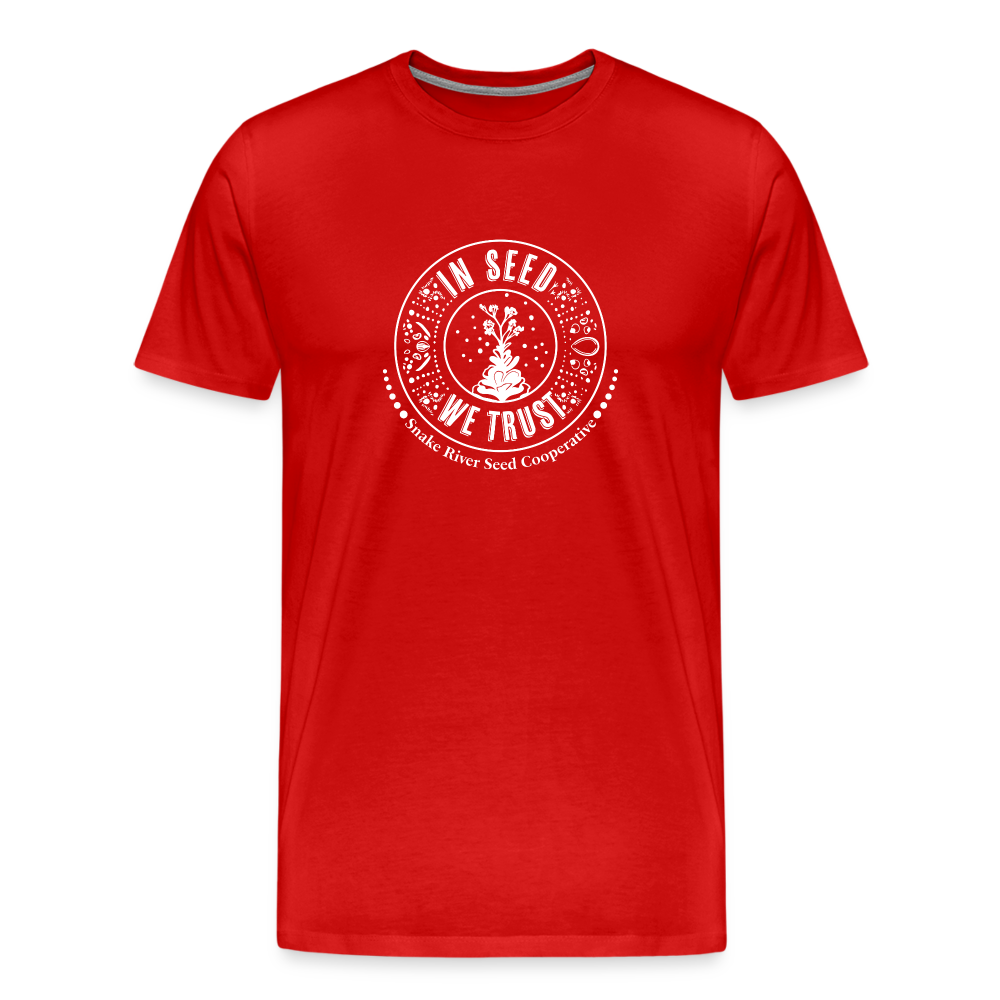 "In Seed We Trust" T-Shirt - red