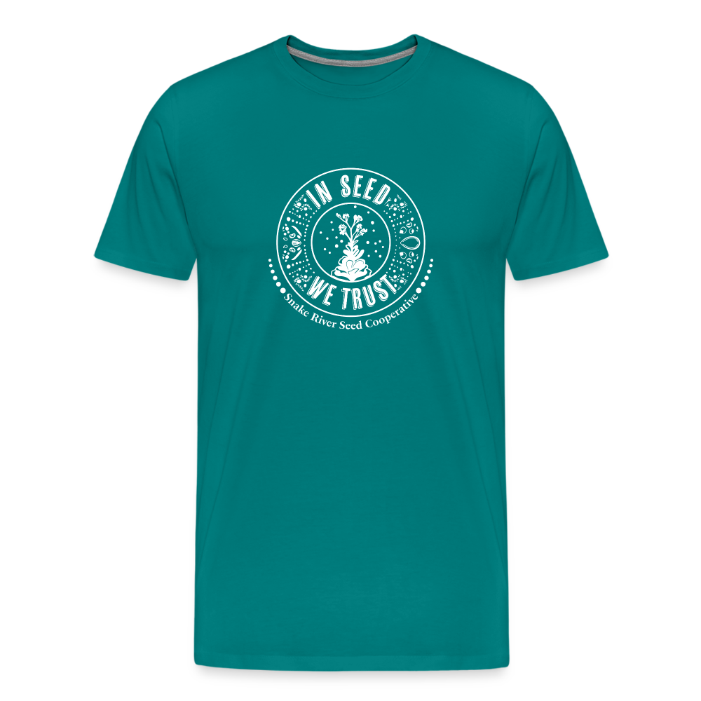 "In Seed We Trust" T-Shirt - teal
