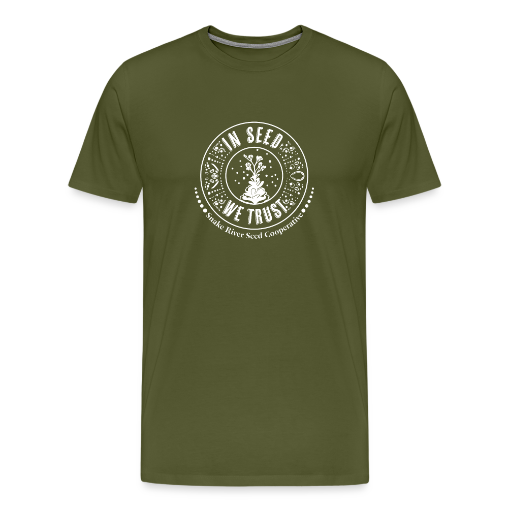 "In Seed We Trust" T-Shirt - olive green